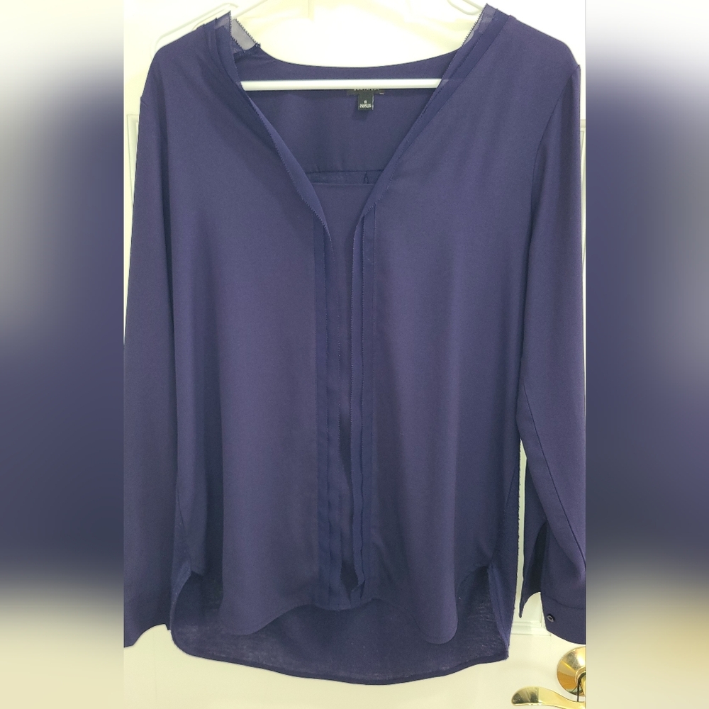 Ann Taylor Elegant Dark Navy Blouse